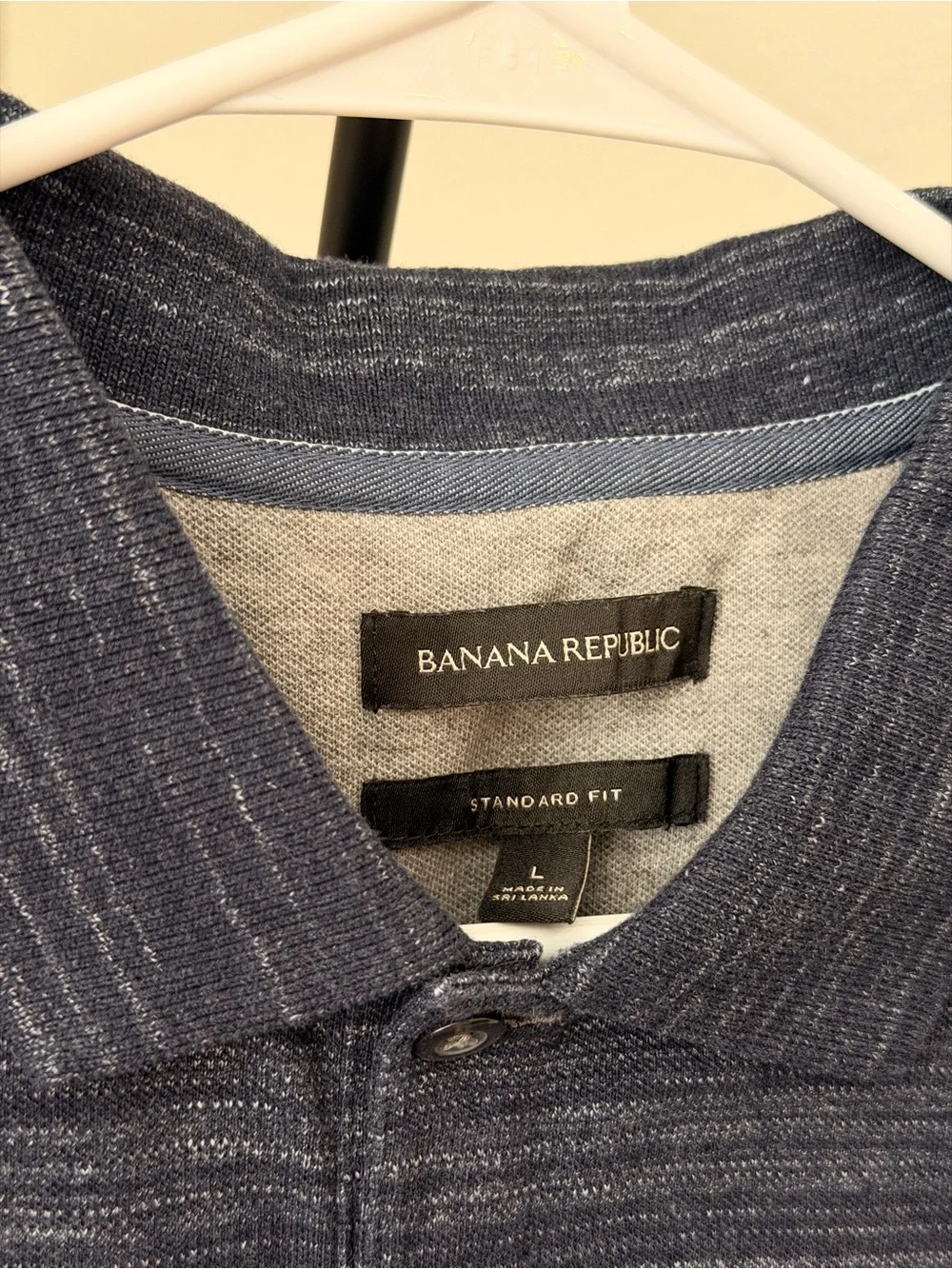 Banana Republic Navy Heathered Polo Shirt